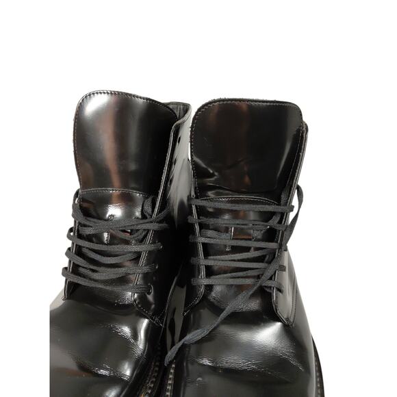 $1,000 Saint Laurent Black Leather Army Boots size US 10 /EU 43 Made in Italy main image 10